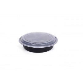 BLACK BASE ROUND CONTAINER 32 OZ BASE WITH LID (24 PACKETS PER CARTON)