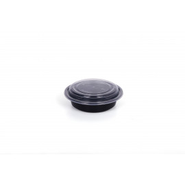 BLACK BASE ROUND CONTAINER 16 OZ BASE WITH LID (24 PACKETS PER CARTON)