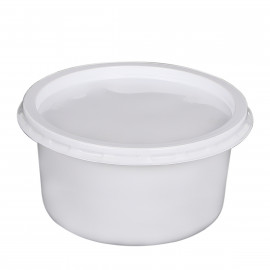 White Plastic Bowl 225 cc+lid 25 Pieces ( 24 Packs Per Carton )