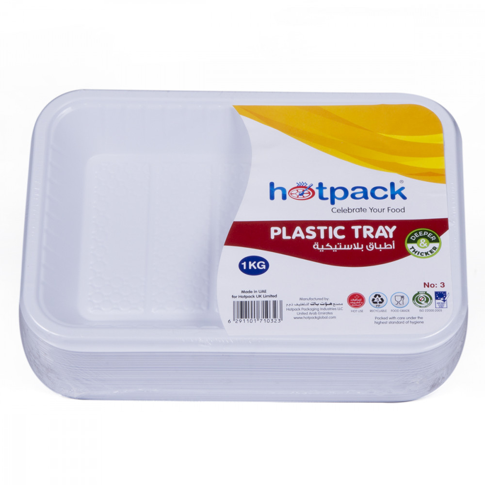 Plastic Rectangular Tray-no.3 – 1 KG 10 Pieces ( 10 Packs Per Carton )