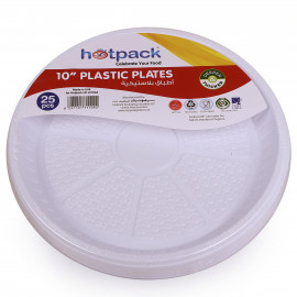 Plastic Round Plate -10” - 25 Pieces ( 20 Packs Per Carton )