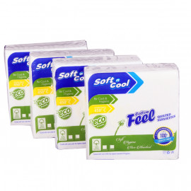 Soft n Cool Cotton Feel Paper Napkin 33 x 33 cm - 25 Pieces ( 40 Packs Per Carton )