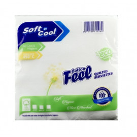 Soft n Cool Cotton Feel Paper Napkin 40 x 40 cm - 25 Pieces ( 40 Packs Per Carton )