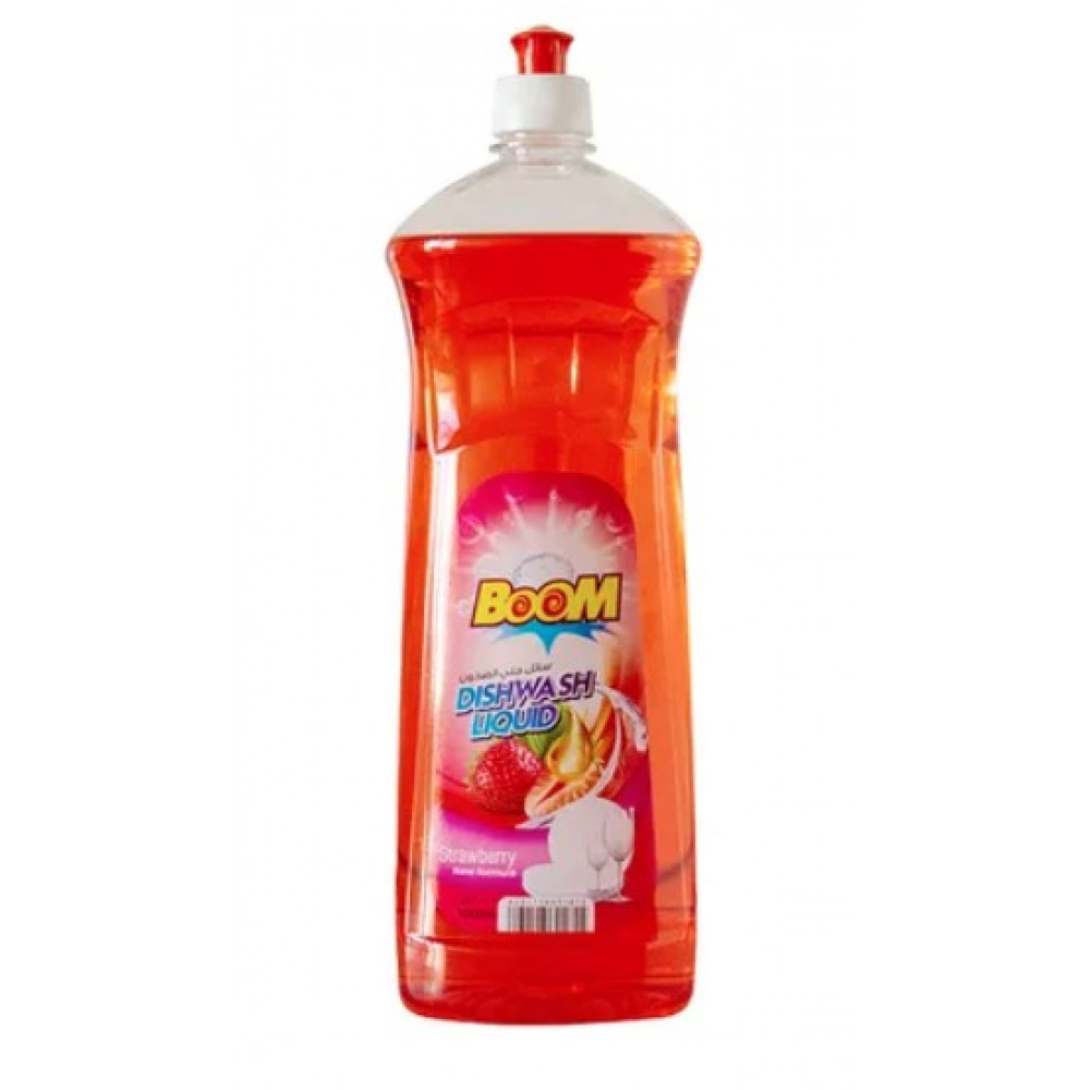 BOOM Dishwashing Liquid Strawberry Red 1 Liter ( 12 Pieces Per Carton )
