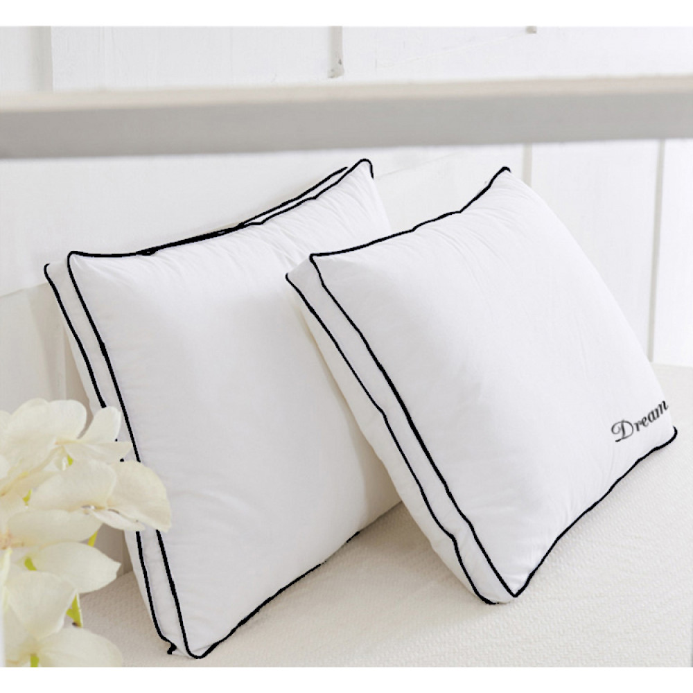 Dream Pillow - 2 Pcs 100% Cotton Box Pillow Super Soft White-50 x 75 cm