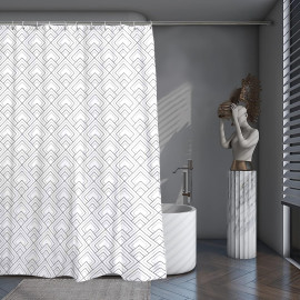 Shower curtain printed With Hooks 180x180
