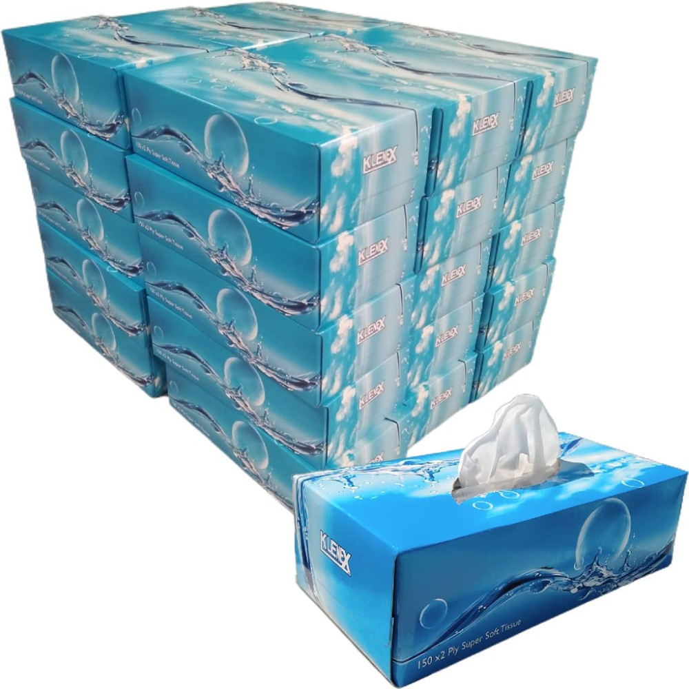 Klenex Super Soft Facial Tissues, 30 Boxes, 150 Tissues per Box, 2-Ply (4500 Total Tissues)