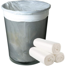 WHITE BIODEGRADABLE GARBAGE 100BAGS/ROLL, 45 X 50CM, 5GALLON