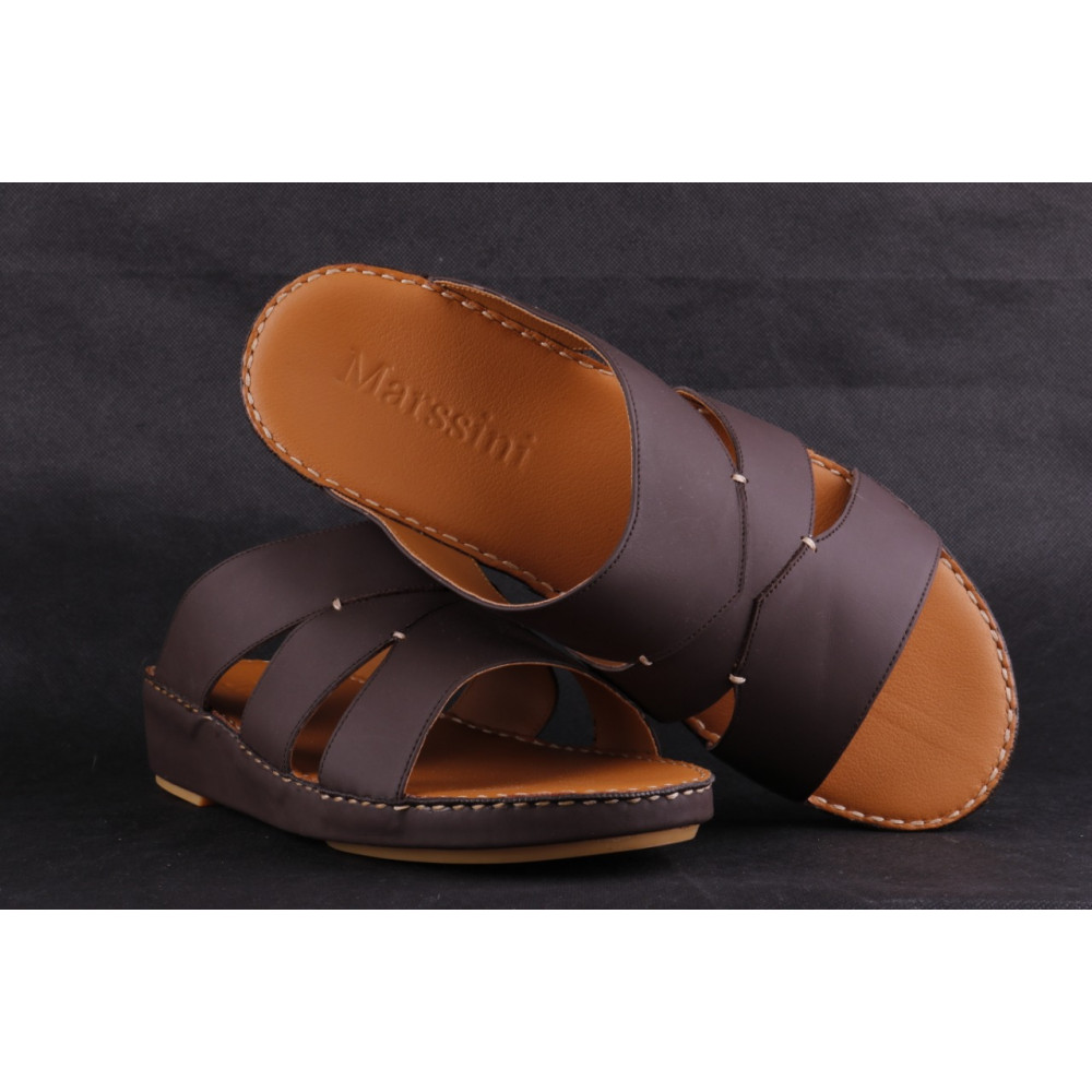 Leather Arabic Sandals Brown3