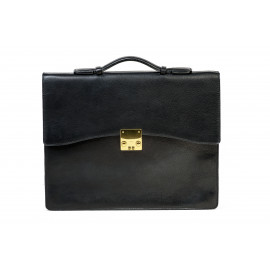 Briefcase Camel Leather ( Black )