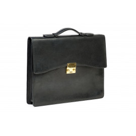 Briefcase Camel Leather ( Black )