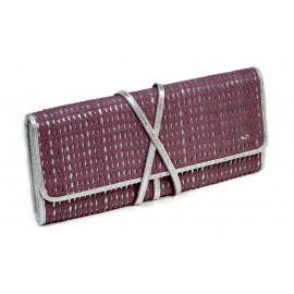 Clutch Layla Woven Leather ( Purple )