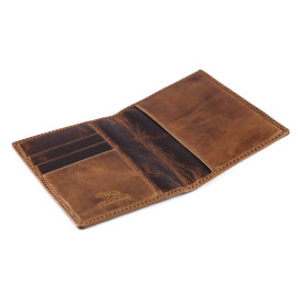 Passport Holder in multi color Camel Leather