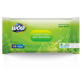 Wow Skin Wipes Antibacterial -10's Regular(144 Pieces Per Carton)