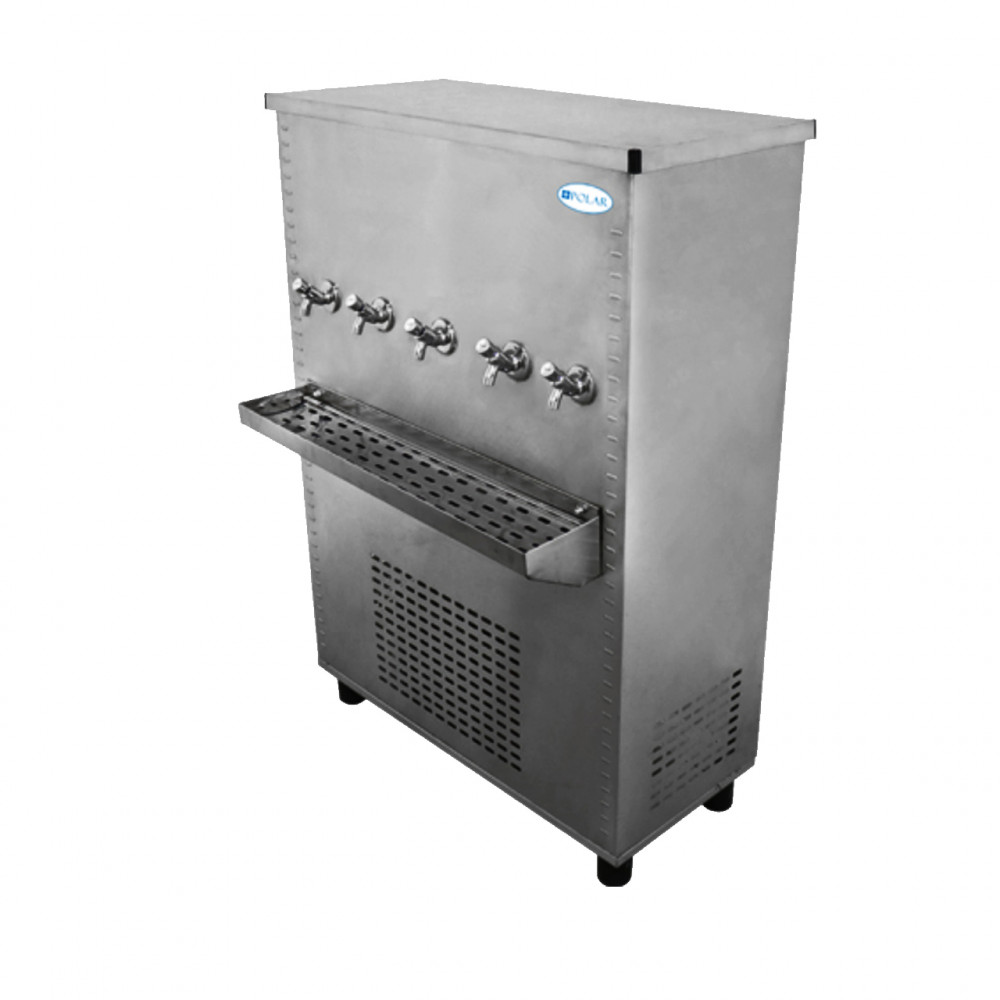 Polar Stainless Steel Water Cooler 100 Gallon, Five Taps