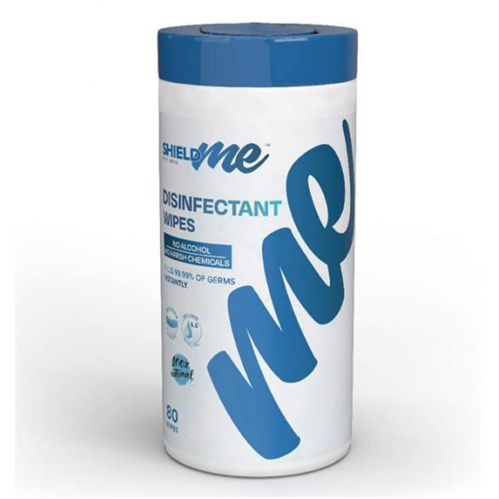 SHIELDme Antibacterial, Disinfecting Wipes – 80 pieces Canister