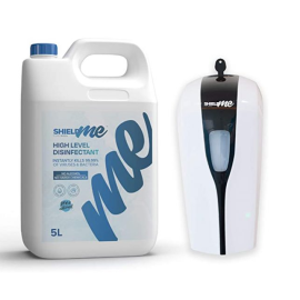 SHIELDme Wall Mount Automatic Hand Sanitizer Dispenser + SHIELDme No Alcohol, 100% Natural Sanitizer 5 litres – Offer