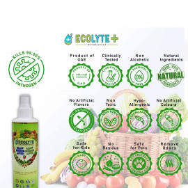 Vegetables Disinfectant  250ml Pack of 32pcs I 100% Natural Action, Removes Pesticides & 99.9% Germs With Pure Electrolyzed Water, Safe to Use on Veggies and Fruits, Nontoxic and Nonalcoholic