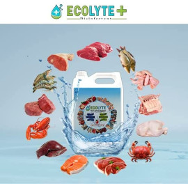 Ecolyte Meat & Seafood Disinfectant 250ml Pack of 32 Pcs I 100% Natural Action, Removes Pesticides & 99.9% Germs With Pure Electrolyzed Water, Safe to Use on Meat & Seafood, Nontoxic and Nonalcoholic.