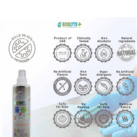 Ecolyte Multi-Surface Disinfectant Spray(250ml), 100% Natural, Kills 99.99% Germs&Viruses|Non-Toxic & Non-Alcoholic|Germ Protection|For Hospitals, Homes, Offices use|Safe for Kids & pets