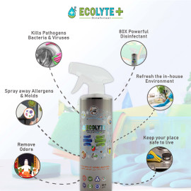 Ecolyte Multi-Surface Disinfectant With Trigger Spray(500ml Pack of 24pcs), 100% Natural, Kills 99.99% Germs&Viruses|Non-Toxic & Non-Alcoholic|Germ Protection|For Hospitals, Homes, Offices use|Safe for Kids & pets