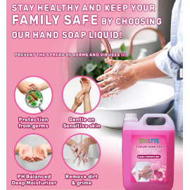 Ecolyte Premium Hand Wash Liquid Refill - 5 Liter - Lovely Rose - Effective Germ Protection – Liquid Hand Wash provides Gentle And Effective Care – Fragrant And Soft