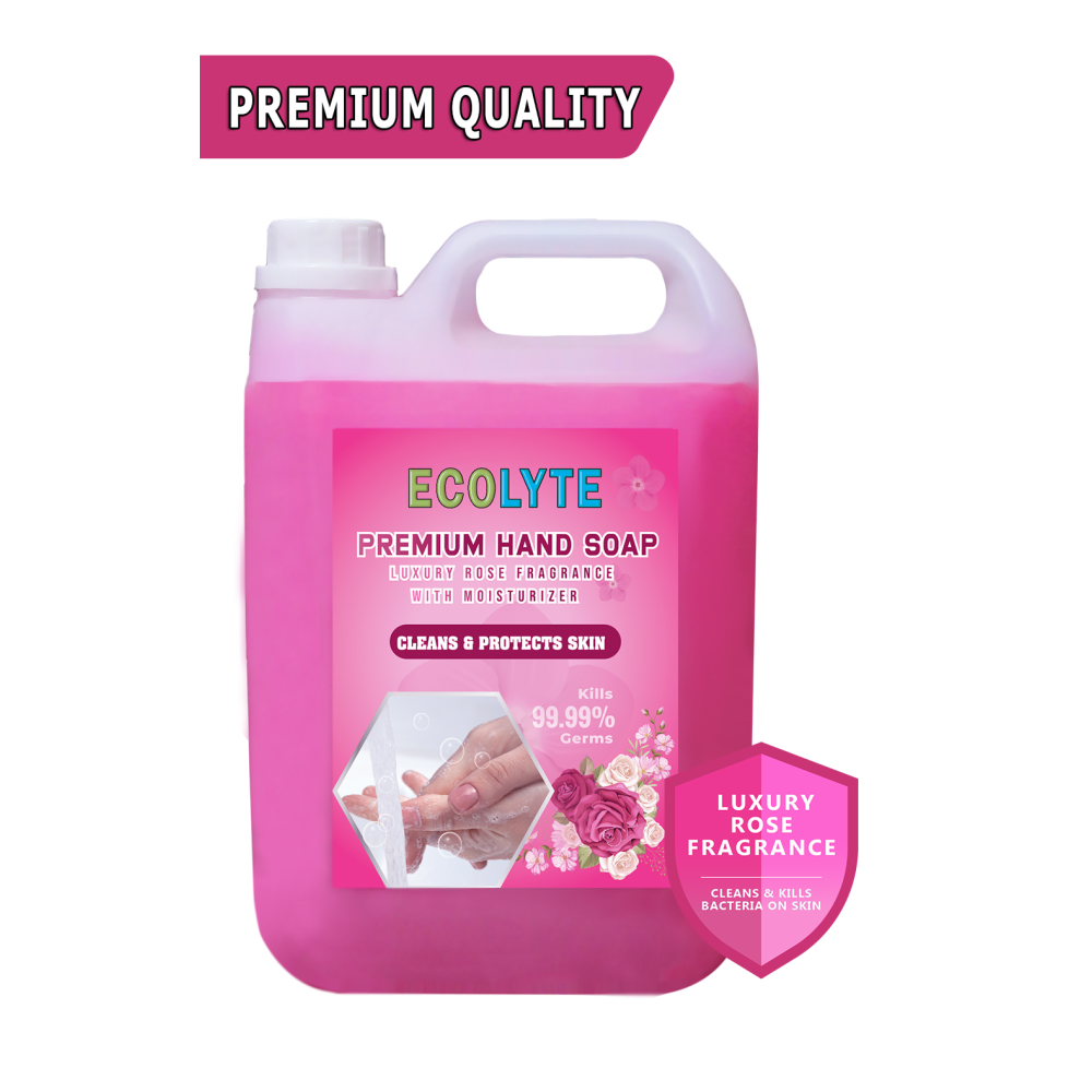 Ecolyte Premium Hand Wash Liquid Refill - 5 Liter - Lovely Rose - Effective Germ Protection – Liquid Hand Wash provides Gentle And Effective Care – Fragrant And Soft