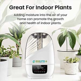 Ecolyte+ Ultrasonic Digital Humidifier, 360 °Aroma Diffuser Ultra Quiet Cool Air Purifier for Dryness, Cold & Cough Large Capacity for Room, Yoga, Baby, Plants, Office, Bedroom Auto Timing (5.8L)