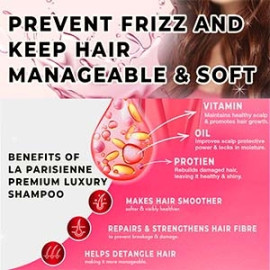 La Parisienne Premium Luxury Shampoo Refill, For Hairfall rescue, Dandruff and frizzy hair, Nourishes, Repair & Shine, Long and Lifeless Hair, Dream Lengths, Paraben Free, For Men and Women (5L)