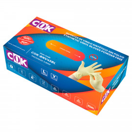 COK- Synthetic Vinyl Gloves Powder Free, 100 Pieces (10 PACK PER CARTON)