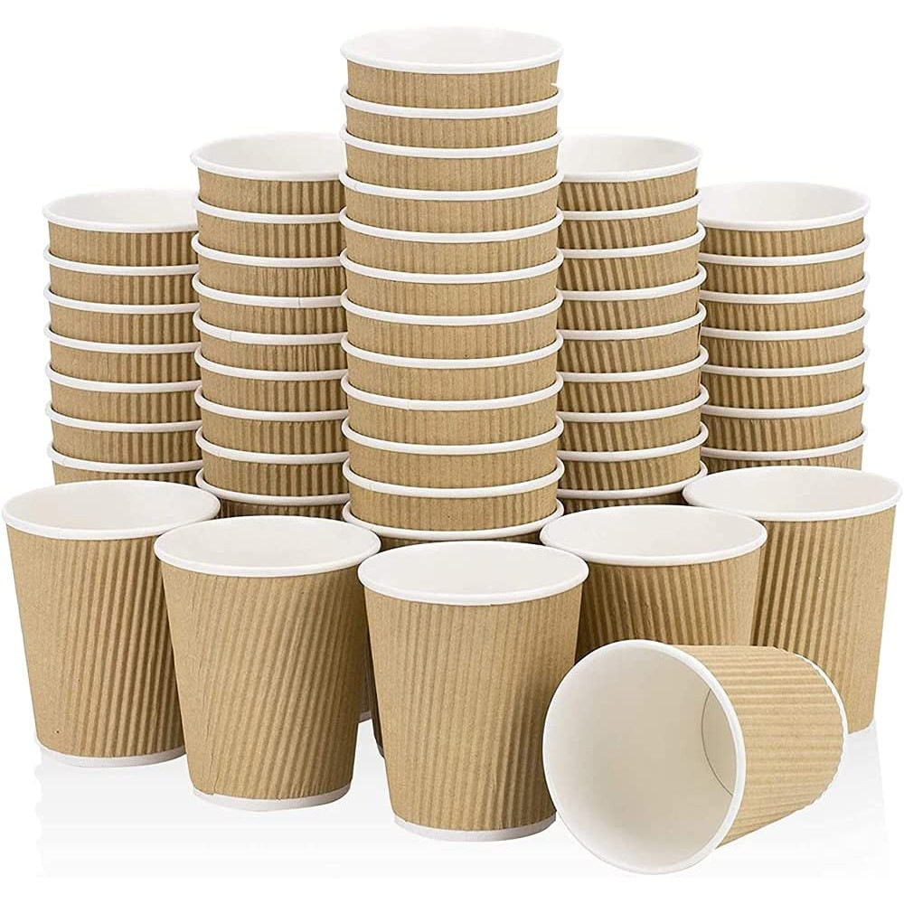 8 Oz Kraft Ripple Paper Cups 500 Pieces - Sinaha Platform