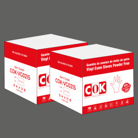 COK Vinyl Examination Gloves (Small, 100-Count) Latex Free Rubber | Disposable, Ultra-Strong, Clear | Fluid, Blood, Exam, Healthcare, Food Handling Use | No Powder 10x100 per ctn