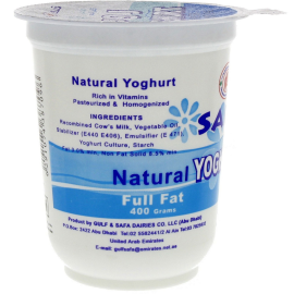 Yogurt Full Fat 400 gm Cup(6 Pieces Per Carton)