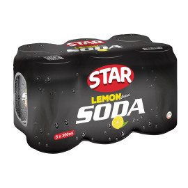 STAR LEMON SODA CANS - 300 ML (6 PACK)