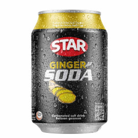 STAR  GINGER SODA CANS - 330 ML x 24