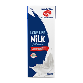 Al Ain UHT Full Cream Long Life Milk 180ML(18 Pieces Per Carton)