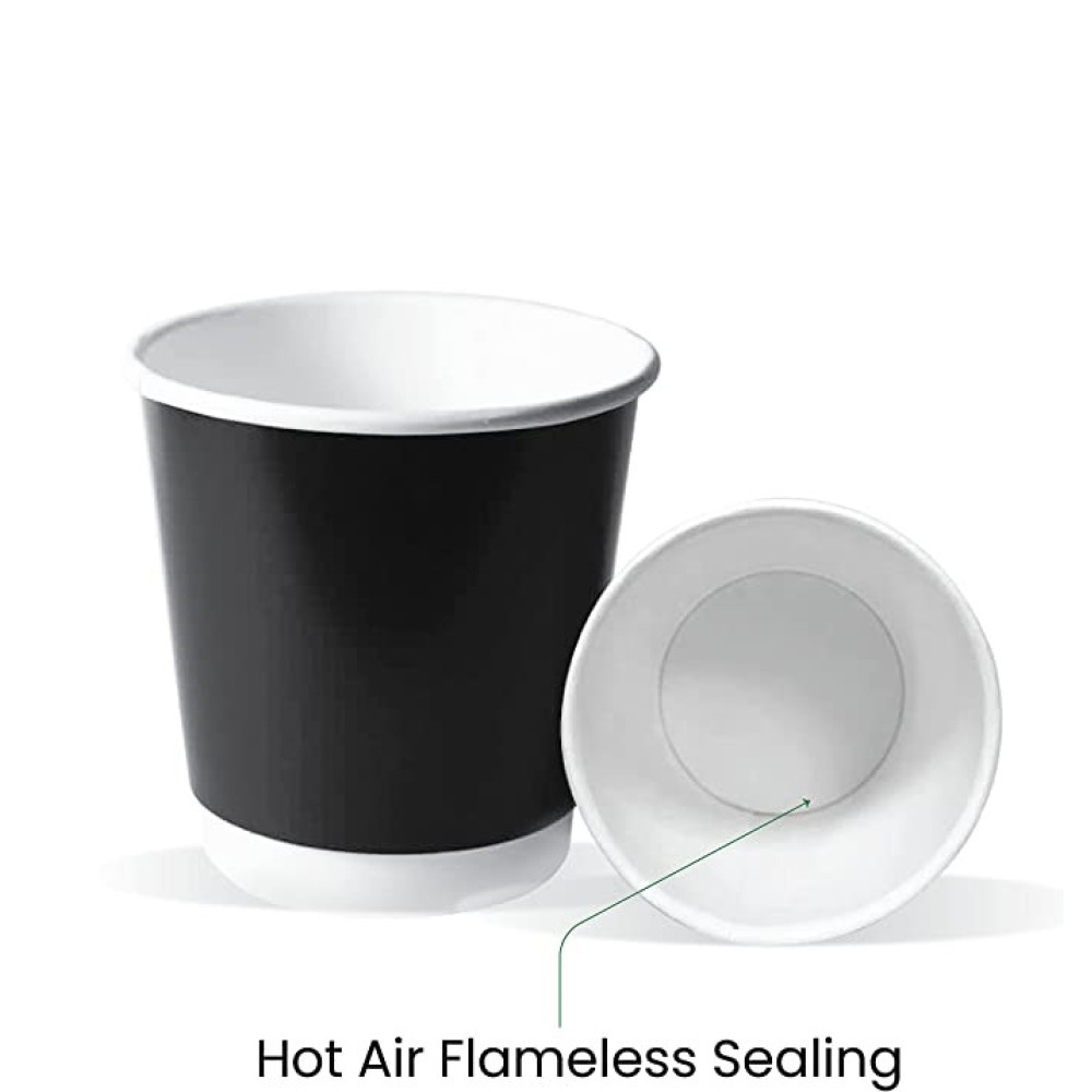 4oz Heavy Duty Double Wall Paper Cup Black