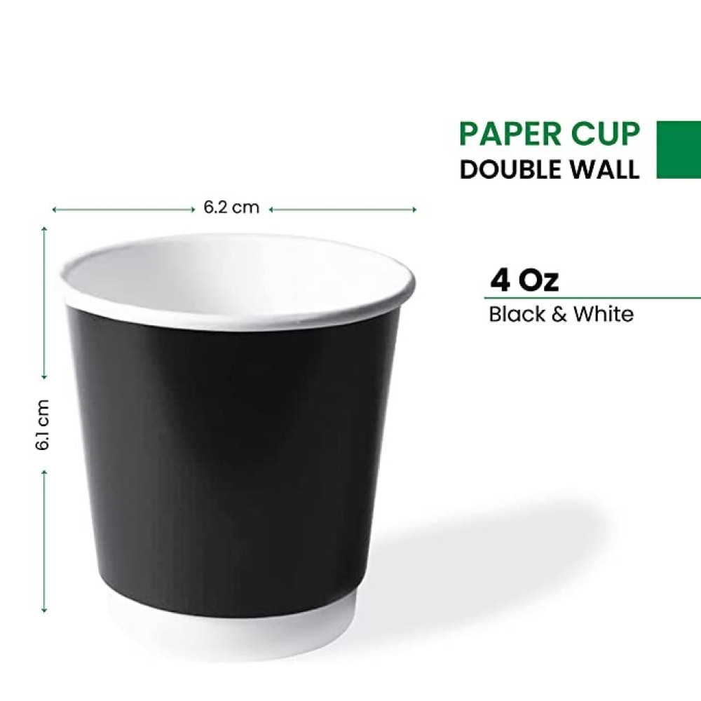 4oz Heavy Duty Double Wall Paper Cup Black