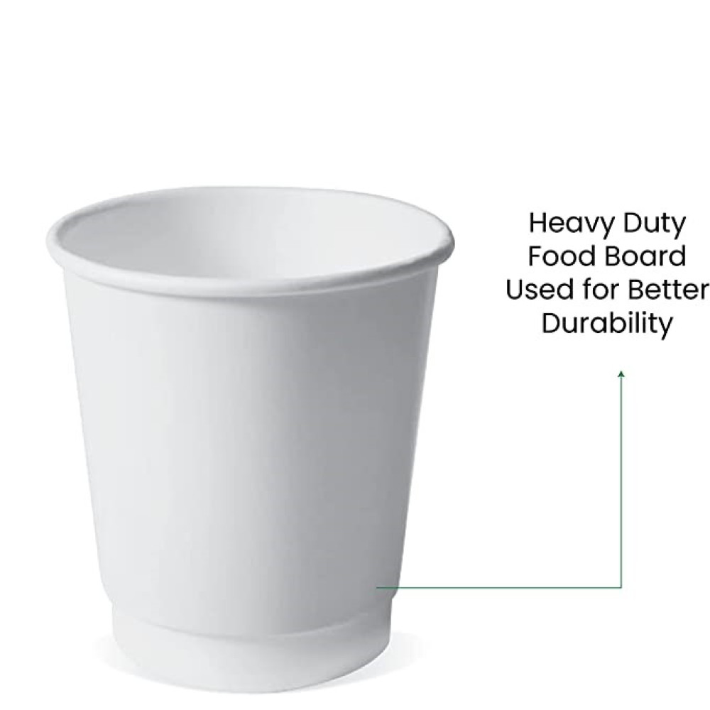 7oz Heavy Duty Double Wall Paper Cup Full White