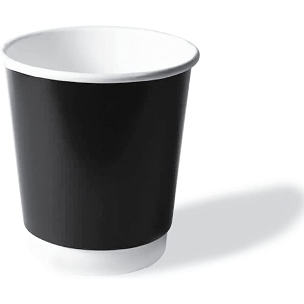 7oz Heavy Duty Double Wall Paper Cup Full Black