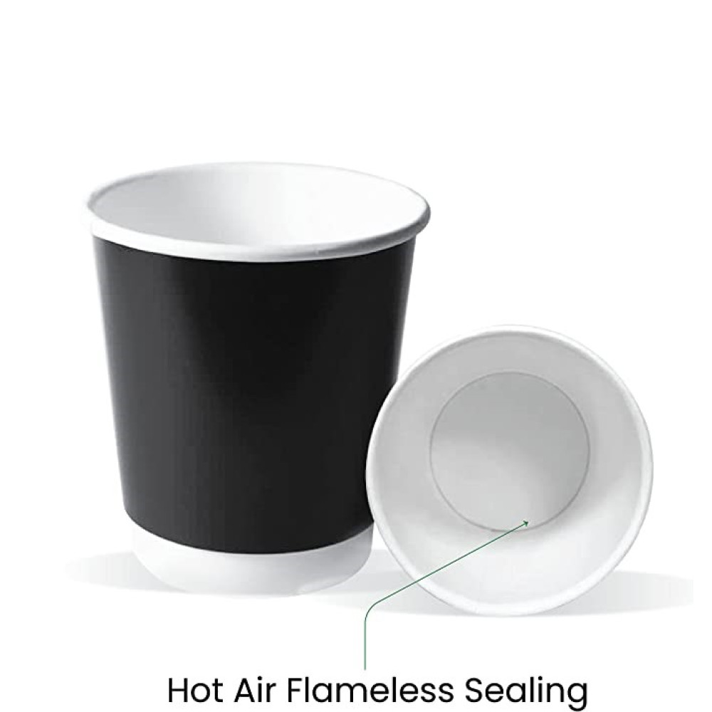 7oz Heavy Duty Double Wall Paper Cup Full Black