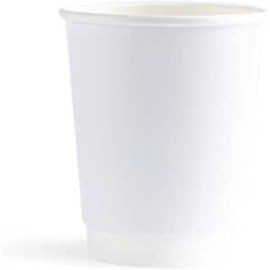 8oz Heavy Duty Double Wall Paper Cup Full White