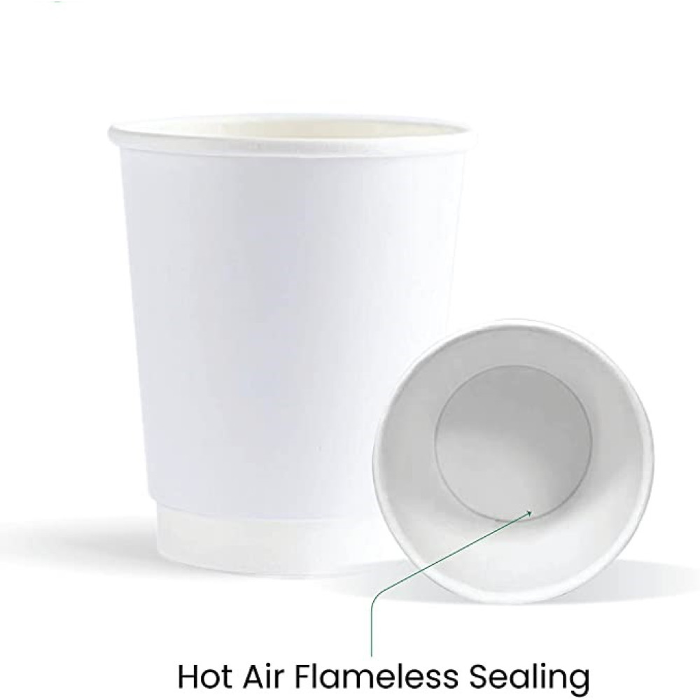 8oz Heavy Duty Double Wall Paper Cup Full White