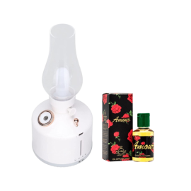 Exclusive Bundle Offer Set - Vintage Cool Mist Lamp Humdiifier/ Diffuser + Amour Diffuser Oil 20ml