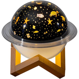 Humidifiers for Bedroom, Planet Light Humidifier ,Moon, LED Night Lights, USB Light 2-in-1humidifier for Home,Office, Car (Underwater World)