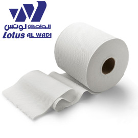 12 Rolls, 1000 Sheets each, 2 Ply, Multi-Purpose Embossed Maxi Roll, 190 meters, Pure white - lotus Alwadi