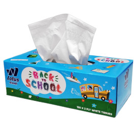 Back To School Special offer Soft Facial Tissue 30 Boxes, 130 Sheet, 2 ply (3900 Tissues Total) - Lotus Alwadi
