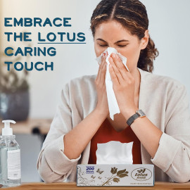 200 Sheet Soft Facial Tissues 2 Ply Bundle, Pack of 5 (1000 Facial Tissues Total) Family Pack - Lotus Alwadi