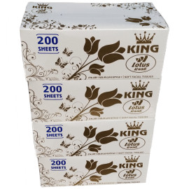 200 Sheet Soft Facial Tissues 2 Ply Bundle, Pack of 5 (1000 Facial Tissues Total) Family Pack - Lotus Alwadi