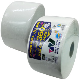 Jumbo Tissue Roll (Multi-Purpose), 2-Ply, White, 360 Meters, 1470 Sheets + 100 Free Tissue - Maxi Roll. For Kitchen, Outdoors, Dining table, Floor cleaning and any surface.